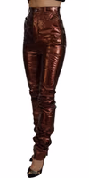 Metallic Bronze High Waist Skinny Jeans 2