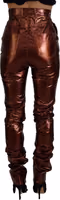 Metallic Bronze High Waist Skinny Jeans 3