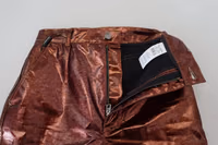 Metallic Bronze High Waist Skinny Jeans 4