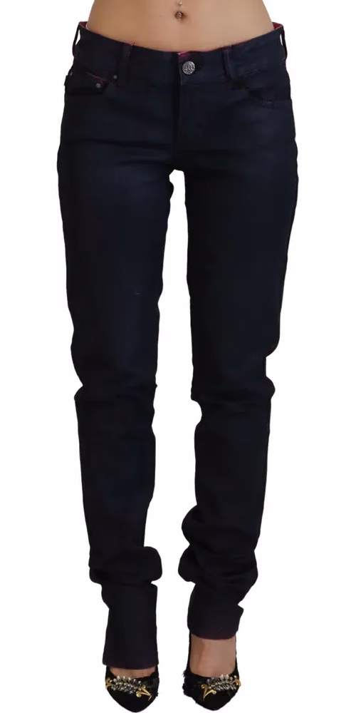 Black Low Waist Slim Fit Women Casual Denim Jeans