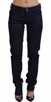 Black Low Waist Slim Fit Women Casual Denim Jeans 1