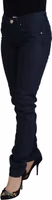 Blue Cotton Low Waist Slim Fit Women Casual Denim Jeans 2