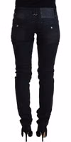 Black Washed Cotton Skinny Women Casual Denim Jeans 3