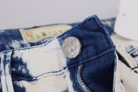 White Blue Cotton Skinny Women Tattered Denim Jeans 5