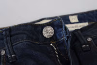 Blue Cotton Skinny Low Waist Women Casual Denim Jeans 5