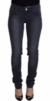 Gray Cotton Skinny Low Waist Women Casual Denim Jeans 1