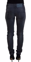 Gray Cotton Skinny Low Waist Women Casual Denim Jeans 3