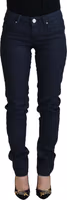 Blue Cotton Skinny Low Waist Women Casual Denim Jeans 1