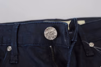 Blue Cotton Skinny Low Waist Women Casual Denim Jeans 5