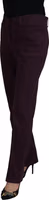 Purple Cotton Mid Waist Women Tapered Pants 2