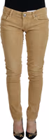 Brown Cotton Corduroy Low Waist Women Casual Jeans 1