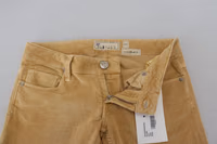 Brown Cotton Corduroy Low Waist Women Casual Jeans 4