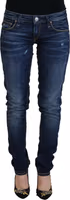 Blue Washed Cotton Low Waist Women Casual  Jeans 1