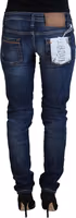Blue Washed Cotton Low Waist Women Casual  Jeans 3