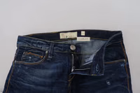 Blue Washed Cotton Low Waist Women Casual  Jeans 4