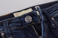 Blue Washed Cotton Low Waist Women Casual  Jeans 5
