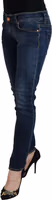 Blue Cotton Low Waist Skinny Women Casual Jeans 2