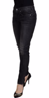 Black Cotton Low Waist Skinny Women Casual Jeans 2