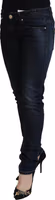 Blue Cotton Low Waist Slim Fit Women Casual Jeans 2