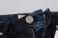 Blue Cotton Low Waist Slim Fit Women Casual Jeans 4