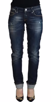 Blue Cotton Slim Fit Women Casual Denim Jeans 1