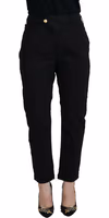 Black Cotton Baggy High Waist Women Pants 1