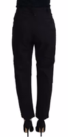 Black Cotton Baggy High Waist Women Pants 3