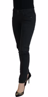 Black Cotton Slim Fit Women Denim Jeans 2