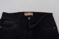 Black Cotton Mid Waist Skinny Slim Fit Denim Jeans 4