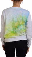 White Graphic Print Long Sleeves Sweater 3