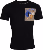 Black Sneak Peek Cotton Short Sleeve T-shirt 1