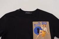 Black Sneak Peek Cotton Short Sleeve T-shirt 4