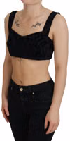 Black Leopard Cropped Bustier Corset Bra Top 2