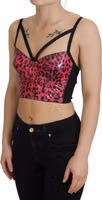 Pink Leopard Print Cropped Bustier Corset Top 2