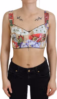 Multicolor Floral Cropped Bustier Corset Top 1