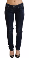 Blue Low Waist Slim Fit Women Denim Jeans 1
