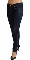 Blue Low Waist Slim Fit Women Denim Jeans 2
