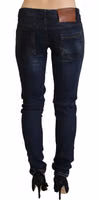 Blue Low Waist Slim Fit Women Denim Jeans 3
