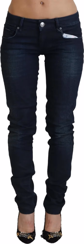 Blue Low Waist Slim Fit Women Denim Jeans