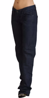 Dark Blue Low Waist Straight Fit Women Denim Jeans 2