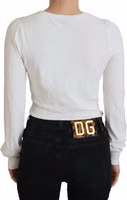 Ivory V-Neck Long Sleeves Women Blouse Top 3