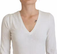 Ivory V-Neck Long Sleeves Women Blouse Top 4