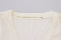 Ivory V-Neck Long Sleeves Women Blouse Top 5
