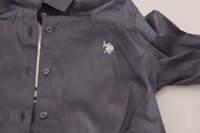 Gray Printed Long Sleeves Collared Top 5