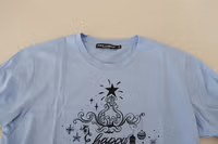 Light Blue Happy New Year 2017 Cotton T-shirt 4