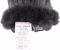 Black Beaver Fur Lambskin Leather Elbow Gloves 3