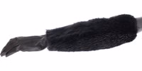 Black Beaver Fur Lambskin Leather Elbow Gloves 4