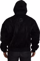 Black Nylon Hooded Full Zip Bomber Jacket 3