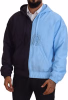 Black Blue DG Hooded Full Zip Men Jacket 5