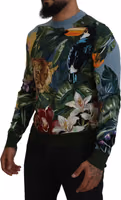 Multicolor Jungle Wool Pullover Logo Sweater 2